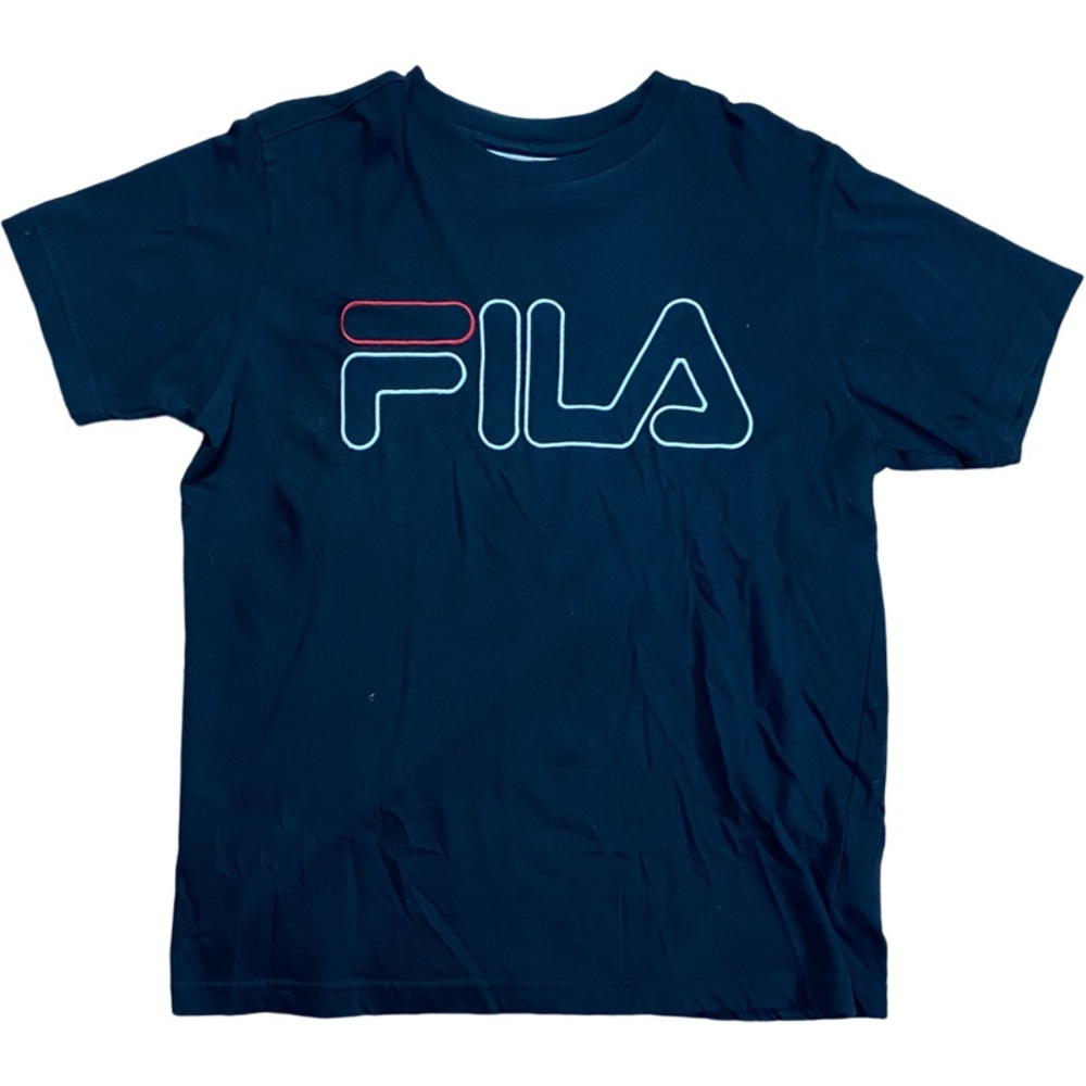 Embroidered Fila Short Sleeve Tee - Black